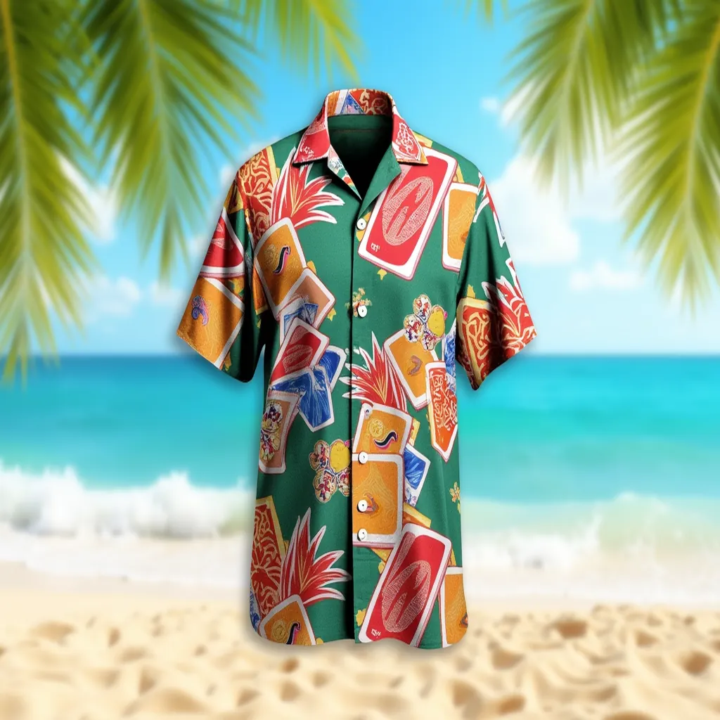 Vivid UNO-Inspired Tropical Hawaiian Shirt