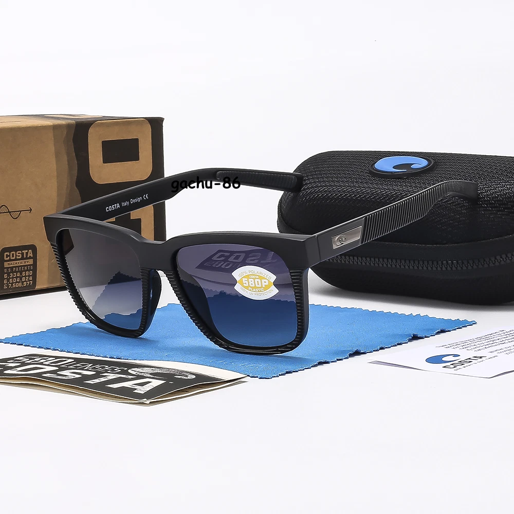 Costa Del Mar Pescador Black Frame Grey Mirror 580 Polarized Lens Sunglasses