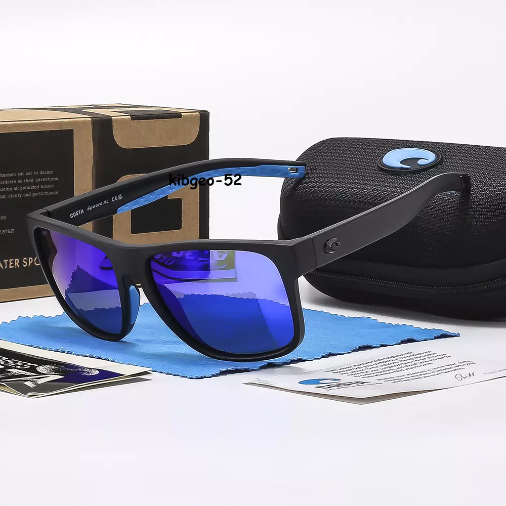 Costa Del Mar Spearo Xl Black Blue Mirror 580p Plastic Polarized Lens Sunglasses 97963898263