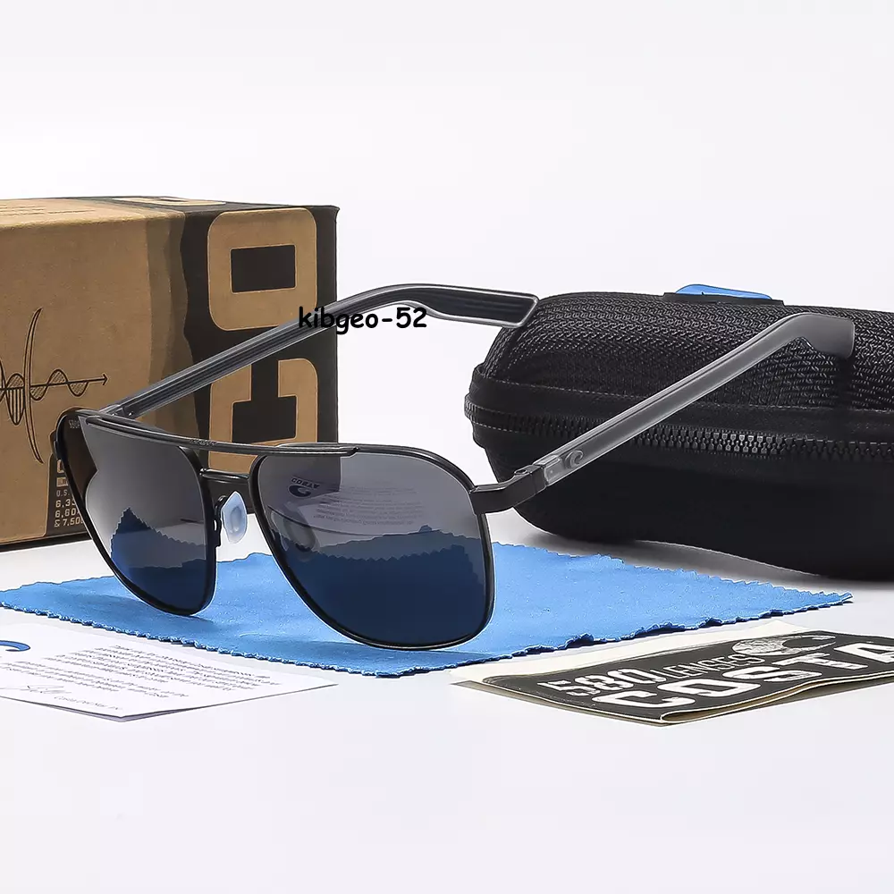 Costa Del Mar Wader Black Frame Black Mirror 580p Polarized Lens Sunglasses