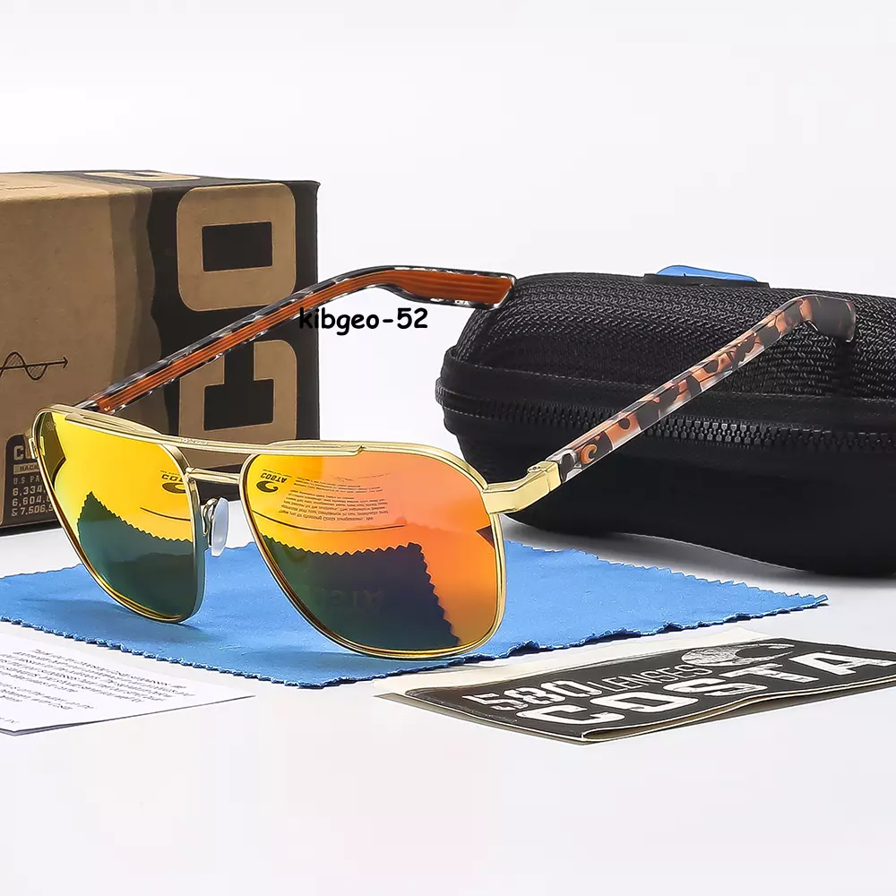 Costa Del Mar Wader Gold Frame Red Mirror 580p Polarized Lens Sunglasses