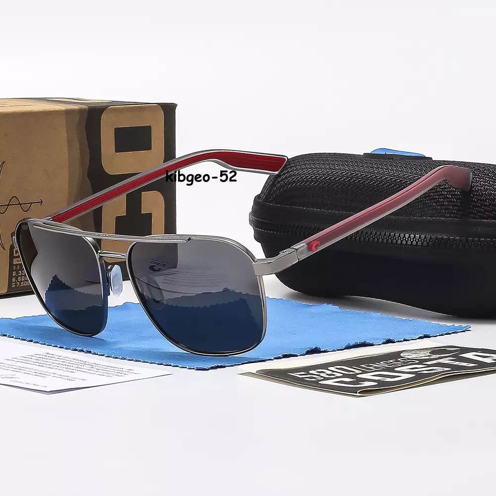 Costa Del Mar Wader Gun Frame Grey Mirror 580p Polarized Lens Sunglasses